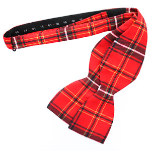 Bow Tie, (self tie) Poly-Silk Dupion, Aberdeen F.C. Tartan
